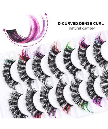 Shop Uranian False Eyelashes Cluster Colored Fluffy Faux Mink Lashes - Dramatic Individual Volume for Women & Girls - Buy Online on GoSupps.com