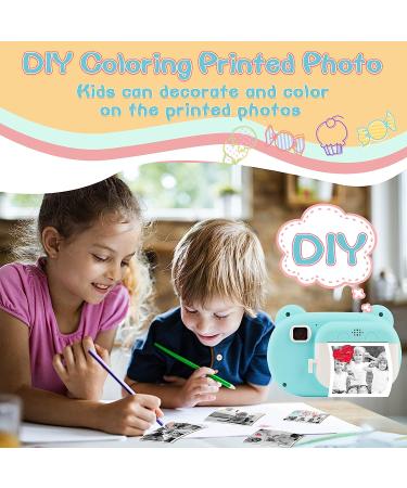 Instant Print Camera for Kids, Zero Ink Kids Camera with 3 Rolls Print Paper 1080P Kids Digital Camera 1600 mAh 32GB SD Card Toy Gifts for Birthday Christmas Holiday Children's Day (Blue) - Buy Online on GoSupps.com