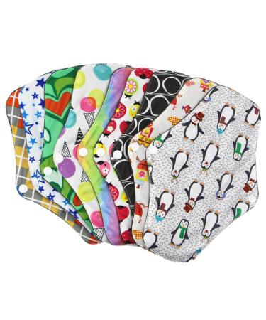 Reusable Menstrual Pads Women Washable Overnight Cloth Panty Liners Period Pads Bamboo Cloth Pads Large Sanitary Pads Set(Size:18x18cm 1pc)