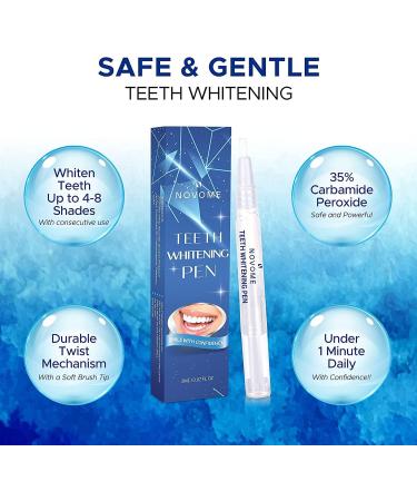 Teeth Whitening Pen (2 Pens) - Painless Whitening for Sensitive Teeth | Bright White Smile | 20+ Uses | Travel-Friendly | Mint Flavor - Buy Online on GoSupps.com