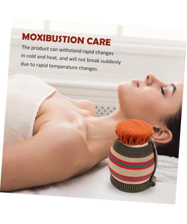 Moxibustion Pot Set | Homsfou Double-Layer Ceramic Kit for Household Massage & Wellness | Universal Moxadosis Tool - 10x6.54cm - Buy Online on GoSupps.com
