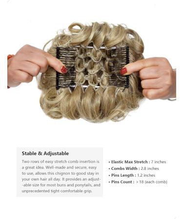 Yamel Curly Bun Hairpiece in Sandy Coffee to White Blonde - Synthetic Updo Extensions for Women - Buy Online on GoSupps.com