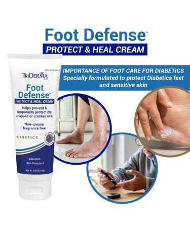 TriDerma Diabetics Foot Cream - Hydrating Relief for Dry Cracked Feet & Heels with Lactic Acid & Aloe Vera - 4.2 oz Tube - Buy Online on GoSupps.com