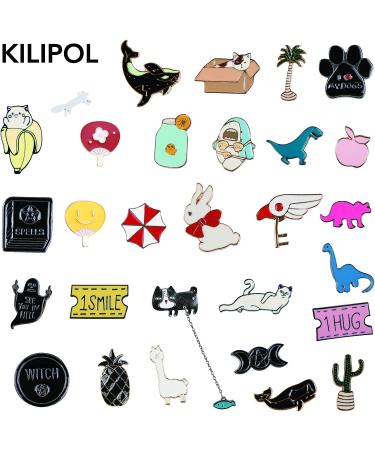 20 PCS Mixed Enamel Brooch Pins Bulk Set | Stylish Lapel Pin Set for Girls & Women - Perfect Gift for Birthday, Christmas, Festivals - Random Style - No Repeats - Buy Online on GoSupps.com