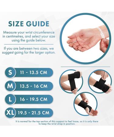Actesso Elastic Wrist Support with Strap - XL Black - For Sprains, Injuries, or Sports - Flexible Support Without Metal Bar | Left or Right - Buy Online on GoSupps.com