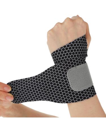 Sibba Thin Wrist Brace Hand Band 2 Pcs Compression Strap Sport Support Elastic Wraps Gloves Carpal Tunnel Cloth Fit Women Men Fitness Exercise (Black)