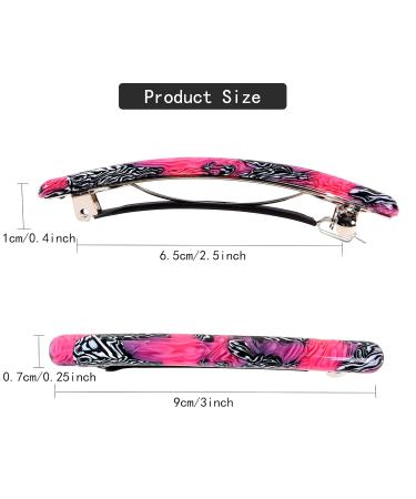 4-Pack Skinny French Hair Clips for Women - Tortoise Shell Style in Hot Pink Red Navy Blue Black & Caramel Green - Perfect for Thin & Thick Hair - Buy Online on GoSupps.com