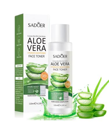 Aloe Vera Gel Face Toner for Face Korean Skincare Natural Aloe Face Hydrating Toner Pure Smoothing Vegetable Glycerin for Skin Moisturizing Promote Pore Minimizer&Exfoliating Toner(Aloe Vera)