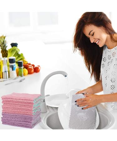 12 Pack Double-Sided Microfiber Cleaning Cloths - Lint Free & Highly Absorbent - Multi-Purpose Kitchen & Car Towels - Buy Online on GoSupps.com