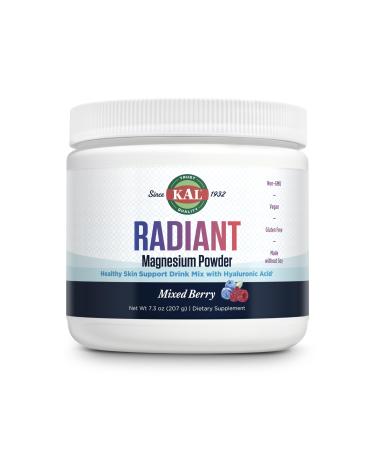 KAL Radiant Magnesium Powder Mixed Berry Flavor Hyaluronic Acid and Magnesium Supplement Skin & Antioxidant Support Sugar Free 60 Servings 7.3 OZ