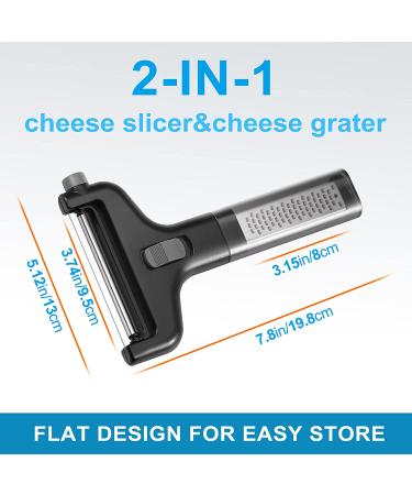 Adjustable Wire Cheese Slicer & Grater - Durable Lemon Zester, Parmesan, Mozzarella, Cheddar Cutter - BPA Free - Buy Online on GoSupps.com