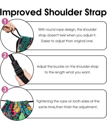 WANDF Drawstring Backpack - Water Resistant Nylon Sackpack for Gym, Shopping, Sport - Leaf Blue - Buy Online on GoSupps.com