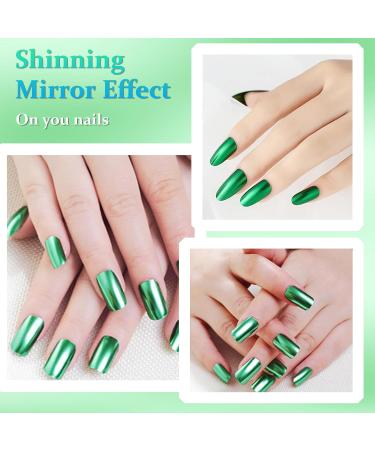 Chrome Nail Polish Green Nail Polish - Metal Mirror Effect Nail Varnish Quick Drying Nail Polish - Long Lasting No UV Needed Nail Art Nail Gel Polish at Home DIY Manicure 7ml - Buy Online on GoSupps.com
