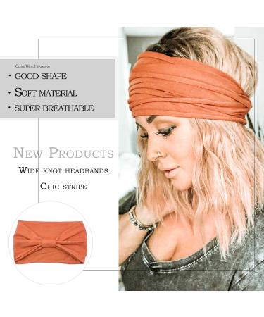 Olbye Wide Headbands: 6 Pack Women's Knotted Turban Headbands - Non Slip Sweatbands for Yoga, Running, and Fashion - Solid Color A - Buy Online on GoSupps.com
