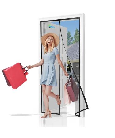 Fly Papers for Indoor Outdoor 290 x 230 cm Magnetic Flyscreen Net with Magnetic Block Closure Easy Installation Bug-Free Net for Flies/Mosquito Black Black 290x230cm/114x91inch/Width Height