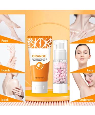 2pcs Skincare Set with Orange Exfoliating Gel 50g Sakur Underarm Cream 30g Orange Exfoliating Gel Scrub Underarm Moisturizing Cream (1) - Buy Online on GoSupps.com