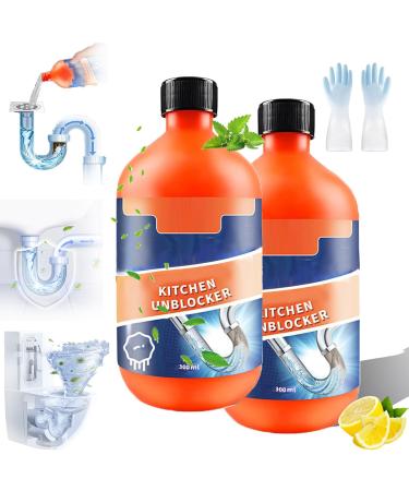 Pipeline Dredging Agent Momeng Kitchen Unblocker Toilet Unblocker Drain Unblocker Foaming Sink And Drain Cleaner Kitchen Toilet Pipe Dredging 500ML (300ML-2PCS)