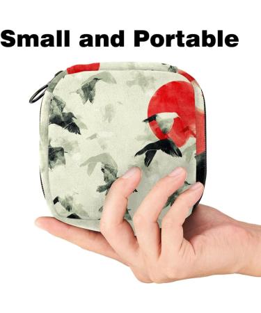 Women's Travel Make-Up Organizer with Menstrual Cup Pocket | Zodiac Moon Cloud Pattern | Large Capacity | 4.7x6.6x6.6 in - Buy Online on GoSupps.com