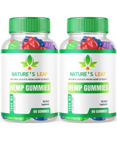 (2 Pack) Natures Leaf Gummies - Official Formula - Nature s Leaf Hemp Gummies Advanced Formula with Natural Hemp Extract Blend Naturesleaf Gummies Maximum Strength Plus Hemp Supplement (120 Gummies)