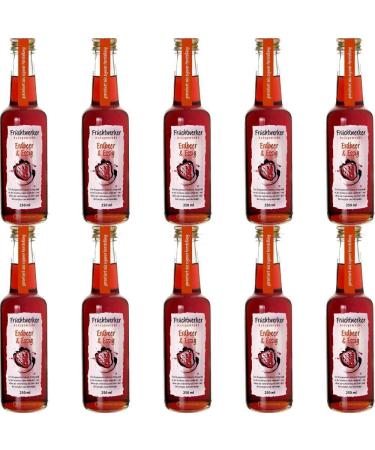 Fruchtwerker Fruit worker strawberry & vinegar with real fruit juice 10 x 250ml glass bottle