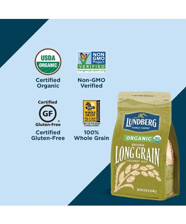 Lundberg Family Farms Organic Brown Long Grain Rice - 32 oz (2-Pack) | Whole Grain, High Fiber, Gluten-Free | USDA Certified Organic Pantry Staple - Buy Online on GoSupps.com