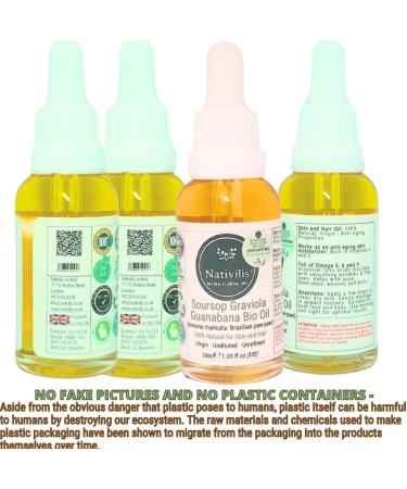 Nativilis Natural Amazonian Soursop Oil Graviola Guanabana Virgin Natural Skin & Hair (Annona Muricata- Brazilian Paw) - Undiluted - Unrefined - Benefits Copaiba - Buy Online on GoSupps.com
