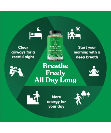 Breathe Inhaler Support Supplement Sinus Lungs Open & Clear Airways Seasonal Nasal Health Bronchial Wellness Healthy Chest Quercetin Vitamin D Bromelain Pills 120 Vegetarian Capsules 60 Count (Pack of 2) - Buy Online on GoSupps.com