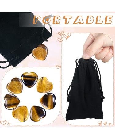 24 Pcs 0.8 Rose Quartz Amethyst Aventurine Tiger Eye Love Stones Set with Black Flannelette Bag - Reiki Balancing Wedding Gift - Buy Online on GoSupps.com