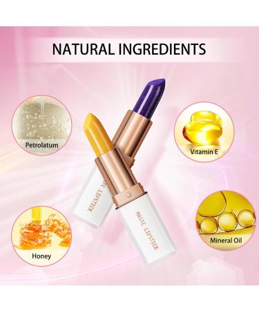  Linsition Color Changing Lipstick Waterproof Soft Lip Balm with Magic Temperature Change Moisturizing Lipstick for Women Girls - Buy Online on GoSupps.com