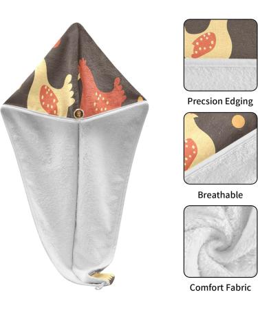 Super Absorbent Chicken Brown Hair Towel 2 Pack | Quick Dry Hair Turbans for Women & Girls - Buy Online on GoSupps.com