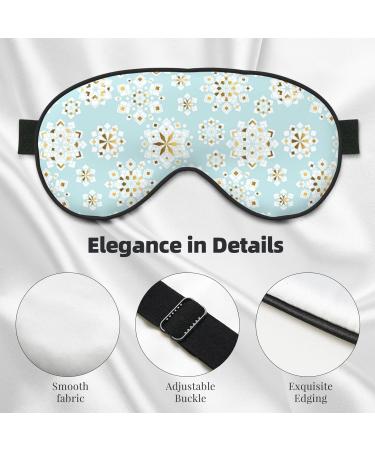 Geometry Snowflakes Sleep Eye Mask - Adjustable Strap Light Blocking Soft & Breathable Eye Shade for Men & Women - Pattern 19 - Buy Online on GoSupps.com