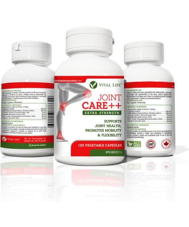 Vital Life Joint Care++ Extra Strength Joint Supplement - Antioxidant-Rich Joint Pain Relief Supplements with Turmeric for Osteo Joint Ease - 120 Vegan-Friendly Capsules - Buy Online on GoSupps.com