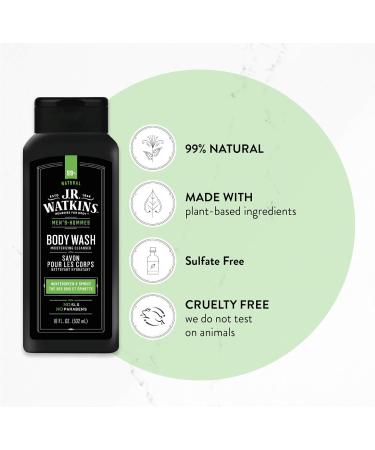 JR Watkins Wintergreen & Spruce Body Wash 6 Pack - Natural Moisturizing Shower Gel for Men and Women - SLS Free, USA Made and Cruelty Free - 18 Fl Oz (Pack of 6) - Buy Online on GoSupps.com