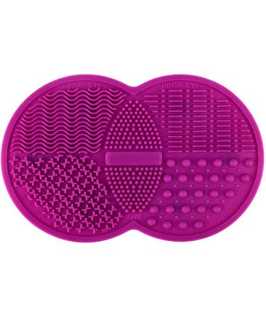 Lilyleaf Makeup Brush Silicone Cleaning Mat with Suction Cups (6.5 x 4.1 inches) - Makeup Brush Cleaner Pad with 5 Textures - Large Makeup Brush Silicone Mat - Portable Makeup Brush Scrubber Mat 1 Count (Pack of 1)