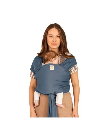 LLLbaby Dragonfly Wrap Ergonomic Baby Wrap Carrier for Newborns & Infants, Adjustable Infant Carrier for Babies 8-30 lbs - Bluestone