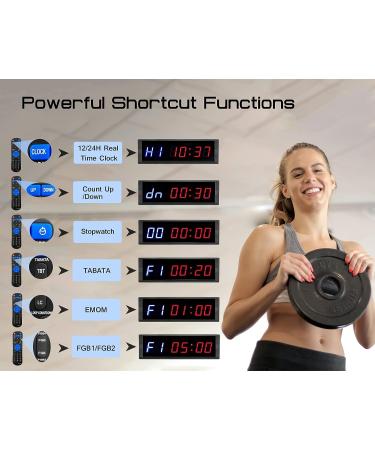 Naoeleii Gym Timer Clock with Remote - Large LED Workout Timer for Home Gym - Interval Training Stopwatch with Buzzer - Buy Online on GoSupps.com