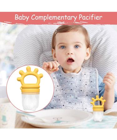 Silicone Baby Fruit Feeder & Soothing Pacifier | Reusable Gummy Ring for Newborns | Yemyap Yellow - Buy Online on GoSupps.com