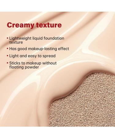 EONFAVE Air Cushion Hydrating Foundation Foundation Cream Base Cream Air Cushion CC Cream Lightening Concealer Long Lasting Lightweight Semi-Matte (2# 21N Ivory 18g) - Buy Online on GoSupps.com