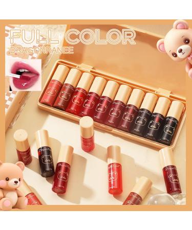 10 Colors Liquid Tint Stain Set - Korean Lip Gloss & Multi-Use Lip and Cheek Tint - Long-Lasting Moisturizing Mini Lipstick | Shop Internationally - Buy Online on GoSupps.com