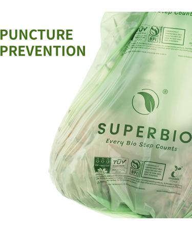 1.6 Gallon Compostable Handle Tie Garbage Bags - 50 Count, Small Trash Bags with Handles - Buy Online on GoSupps.com