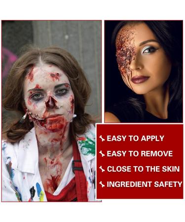 Ultimate Halloween Makeup Kit - Special Effects Zombie Makeup Fake Blood Gel Scar Wax Spatula Stickers & Sponges for Vampire Cosplay - Buy Online on GoSupps.com