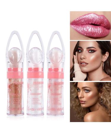 Shimmer Highlighter Powder Stick Set - Fairy Glitter Sparkle for Face, Eyes, Lips, Hair and Body (Pack of 3) - Buy Online on GoSupps.com
