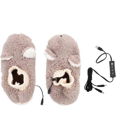 Buy Alomejor Electrically Heated Slippers - Soft Comfortable & Plush USB Foot Warmer - Warm Non-Slip Boots in Brown for Ultimate Comfort - Buy Online on GoSupps.com