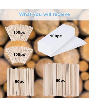 400Pcs Wax Strips Sticks Kit - Wooden Wax Applicator Sticks and Non-Woven Paper Strips for Hair Removal - Buy Online on GoSupps.com