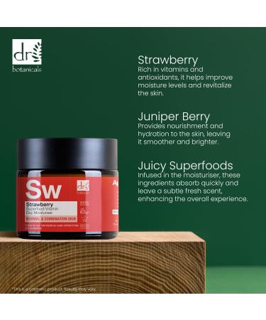 Dr Botanicals Strawberry Superfood Vitamin C Day Moisturizer - Nourishing 2.02 Fl Oz for Glowing Skin | International Shipping Available - Buy Online on GoSupps.com