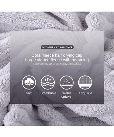 Chrox Adjustable Hooded Hair Drying Cap - Lightweight Coral Fleece Towel for Fast Absorption | Universal Shower Cap | Hair Drying Supplies for Women Men Boys & Girls - Gray - Buy Online on GoSupps.com