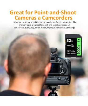 32GB BOYMXU Professional 1000x Class 10 U3 Memory Card | Up to 95MB/s | Compatible with Cameras & Camcorders | Green/Black - Buy Online on GoSupps.com