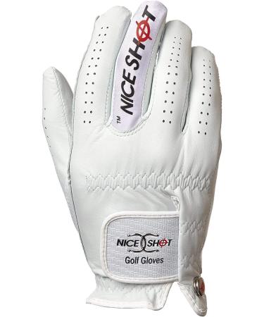 Nice Shot The Bird Men's Golf Glove - Premium White Cabretta Leather, Large - Left Hand Fit - Buy Online on GoSupps.com