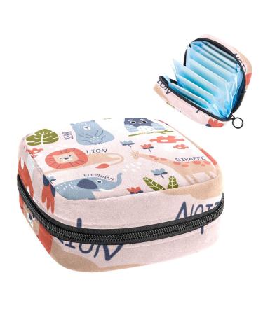 Women's bonds Storage pockets Stillpad Halter Coloring Torture Animals Pattern Portable Period Kit Bag Feminine product bag for women girls color1
