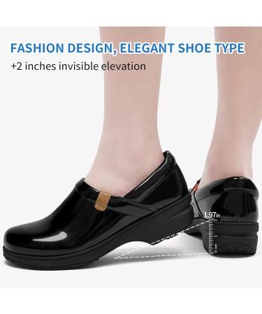 Women's Non-Slip Nurse Work Shoes - All-Day Comfort Fashion Sneakers 6 Bright Black - Waterproof & Oil-Proof Mary Jane Clogs - Buy Online on GoSupps.com